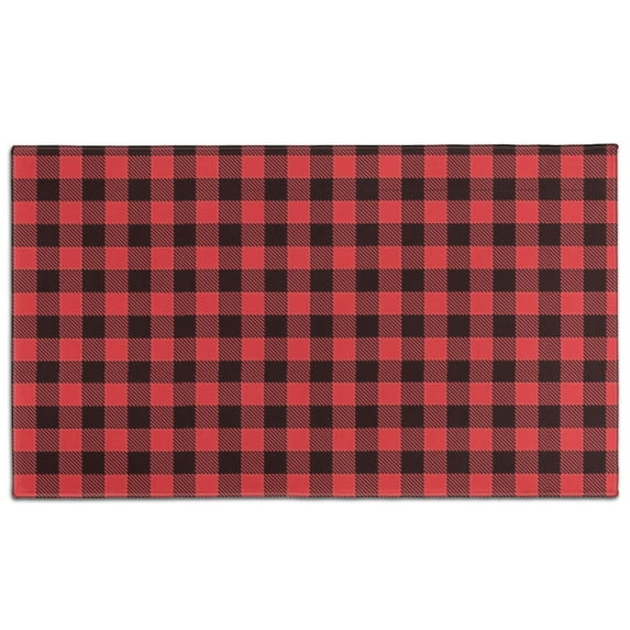 Red and White Checkered Pattern Door Rugs,Washable Non Slip Door Mats Indoor,Decorative Door Mats,Entry Mat Indoor for Entrance,Bedroom,Kitchen,Bathroom,17"x30"