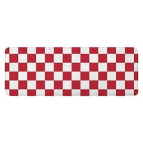 Red and White Checkered Pattern Kitchen Rug Mat,Kitchen Runner Rugs Non Skid Washable,Decorative Kitchen Floor Mats for Kitchen,Sink,Laundry,17"x47.2"