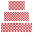 thumbnail image 1 of Red and White Checkered Pattern Kitchen Rugs Sets Of 3,Kitchen Runner Rugs Non Skid Washable,Decorative Kitchen Floor Mats for Kitchen,Sink,Laundry,17"x30"+ 17"x47" + 17"x59", 1 of 6