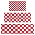 thumbnail image 1 of Red and White Checkered Pattern Kitchen Rugs Sets Of 3,Kitchen Runner Rugs Non Skid Washable,Decorative Kitchen Floor Mats for Kitchen,Sink,Laundry,17"x30"+ 17"x47" + 17"x59", 1 of 6