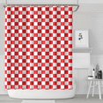 thumbnail image 1 of Red and White Checkered Pattern Shower Curtain 72"x84" ,Bathroom Decorative Shower Curtains Set with 12 Hooks,Modern Waterproof Washable Shower Curtain, 1 of 6