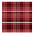 thumbnail image 1 of Red and White Checkered Pattern Summer Placemats Table Placemats Set Of 6-Linen Kitchen Washable Placemats Table Mats 11.8"x17.7" Non-Slip Heat Resistant, 1 of 5