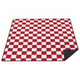 Red and White Checkered Pattern Waterproof Picnic Blanket, 3-Layer ...