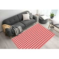 thumbnail image 1 of Red and White Checkered Rug, Trendy Rugs, Red Rugs, Modern Rug, Salon Rug, Front Door Rug, Step Rug, 3D Printed Rug, Indoor Rug, Home Decor, 2'x3' - 60x90 cm, 1 of 5