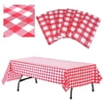 thumbnail image 1 of Red and White Checkered Tablecloth 54 x 108 Inch for Rectangle Table, Disposable Table Cover for Wedding Home Birthday Picnic Buffet Pizza Party, Table Linens, 1 of 4