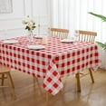 thumbnail image 1 of Red and White Checkered Tablecloth Rectangle Buffalo Plaid Gingham Table Cloth - Oblong 60" X 84" Polyester Table Cover Reusable Water Resistant Wipeable for Spring Summer Holiday Kitchen Decorations, 1 of 1