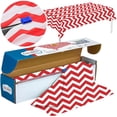 thumbnail image 1 of Red White Chevron Plastic Tablecloth Roll - Durable Plastic Table Cover Roll, 52 Inch X 100 Feet, Water Resistant Table Cover, Disposable Table Cloth, 1 of 7