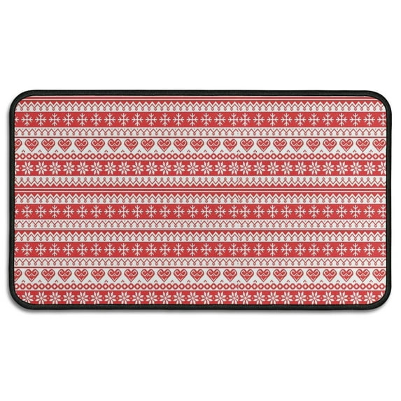 Red and White Christmas Pattern Door Rugs,Washable Non Slip Door Mats Indoor,Decorative Door Mats,Entry Mat Indoor for Entrance,Bedroom,Kitchen,Bathroom,30"x17"