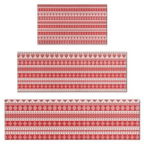 Red and White Christmas Pattern Kitchen Rugs Sets Of 3,Kitchen Runner Rugs Non Skid Washable,Decorative Kitchen Floor Mats for Kitchen,Sink,Laundry,17"x30" 17"x47" 17"x59"