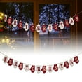 thumbnail image 1 of Red and White Christmas Polyester Banner with 5.11 Inch Letters, Gloves Shapes, Merry Christmas Pre-Assembled Holiday Garland for Party Home Celebration, 1 of 5