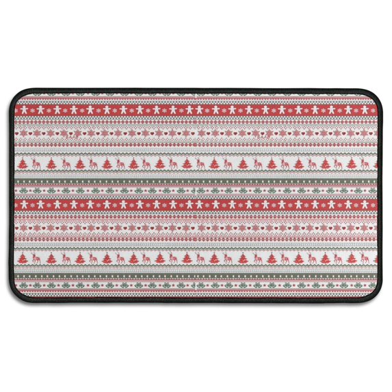 Red and White Christmas Striped Pattern Door Rugs,Washable Non Slip Door Mats Indoor,Decorative Door Mats,Entry Mat Indoor for Entrance,Bedroom,Kitchen,Bathroom,30"x17"