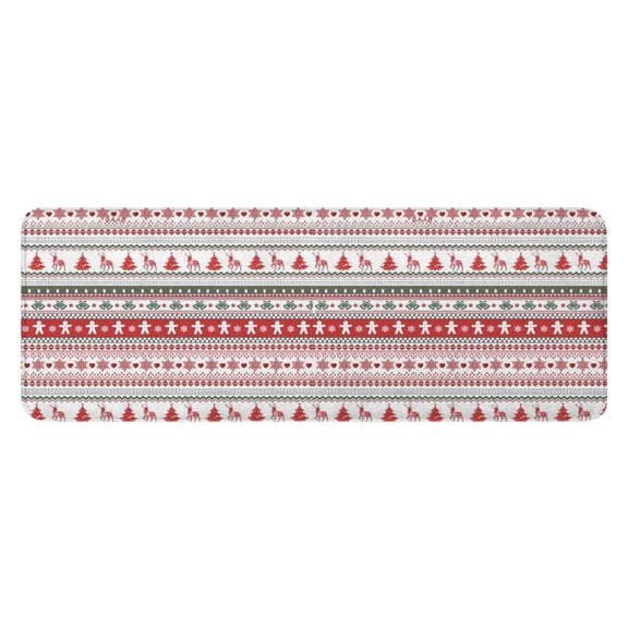 Red and White Christmas Striped Pattern Kitchen Rug Mat,Kitchen Runner Rugs Non Skid Washable,Decorative Kitchen Floor Mats for Kitchen,Sink,Laundry,17"x47.2"