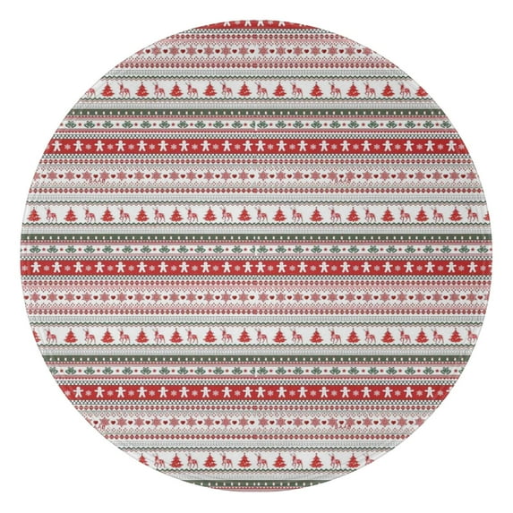 Red and White Christmas Striped Pattern Round Blanket,Comfortable Soft Flannel Throw Blanket,All Season,Warm Lightweight Blankets for Sofa Bed Couch Living Room Chair 47"x47"
