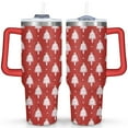 thumbnail image 1 of Red White Christmas Tree 40 Oz Tumbler with Handle Lid and Straw Stainless Steel Double Walled Vacuum Insulated Cup Merry Christmas Gifts Tumbler for Women Men Friends Outdoor Indoor, 1 of 6