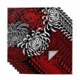 thumbnail image 1 of Red White Cloth Napkins, Abstract Black Chrysanthemum Flower Floral Washable and Reusable Dinner Napkins Set of 6, Table Napkin for Kitchen Party Birthday Wedding Hotel Housewarming 20"x20", 1 of 8