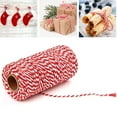 thumbnail image 1 of Red and White Cotton Twine, 2mm Thick 328 Feet String for Gift Wrapping, DIY Crafts, Home Decoration, Gardening Wedding Decor,Christmas Wrapping String, 1 of 8