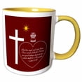 thumbnail image 1 of 3drose, Red, White Cross, Angel, Star, Heart. and the Angel Said Unto Them, 11oz Two-tone Yellow Mug, 1 of 6