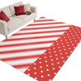 thumbnail image 1 of Red White Diagonal Stripe Washable Area Rug 5 x 7 ft Minimalist Christmas Polka‑Dot Soft Non‑Slip Rugs Stain Repellent Indoor Mats for Living‑Room, Formal Dining Room, Recreation Room, 1 of 9