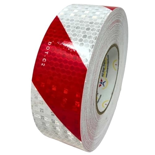 All Star Truck Parts DOT-C2 Reflective Tape Roll, Red/White, 2" x 150', Conspicuity Safety Tape for Trucks, Trailers & Equipment