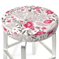 thumbnail image 1 of Red White Flowers Paisley Round Bar Stool Seat Covers, Elastic Round Chair Cover Stool Seat Slipcover Bar Stool Cushions Round Pad for 12-14 inch, 1 of 5