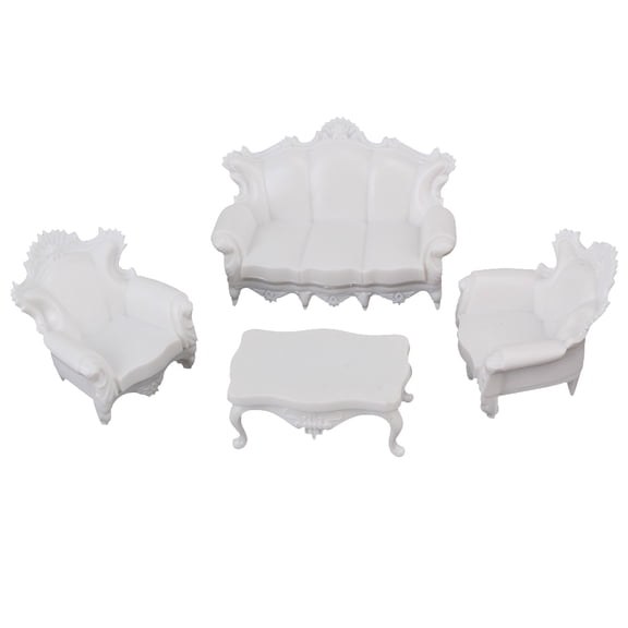 Red/White G Scale 1:25 Antique Sofa Settee Couch Model Set Dollhouse Architecture Miniature Furniture