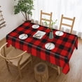 thumbnail image 1 of Red And White Gingham Plaid Rectangular Tablecloth 60"x120" with Lace Edge, Washable Durable Table Cover for Dining, Indoor Outdoor Home Restaurant Decor, 1 of 5