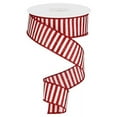 thumbnail image 1 of Red White Glitter Stripe Wired Ribbon, 10 Yard x 1.5 Inches, 1 of 1