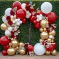 thumbnail image 1 of Red White Gold Balloon Arch Double Stuffed Latex Balloons for Baby Shower Birthday Wedding Valentine's Day Party Decorations, 1 of 6