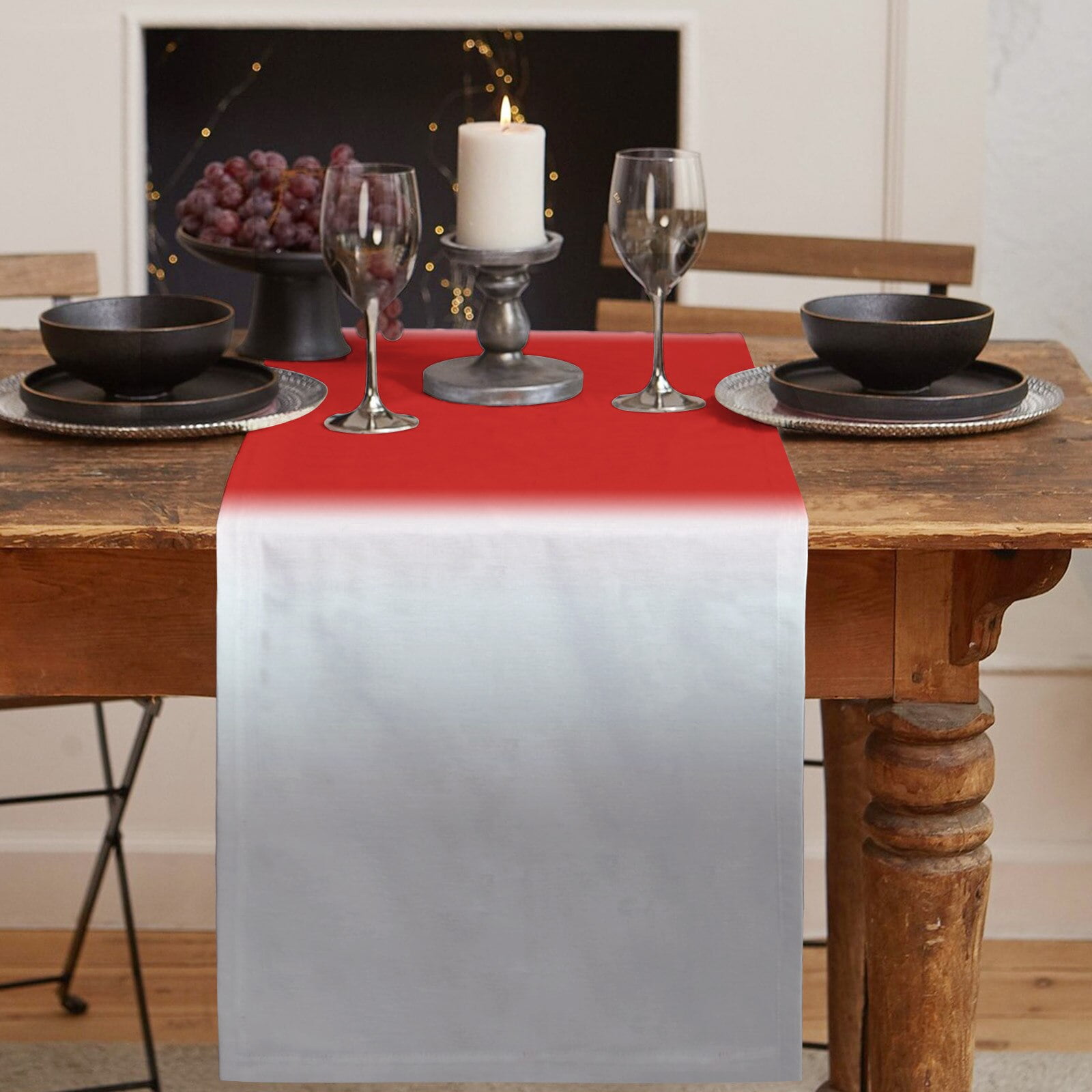 Red White Gradient Popular Color Table Runner Decoration Home Decor