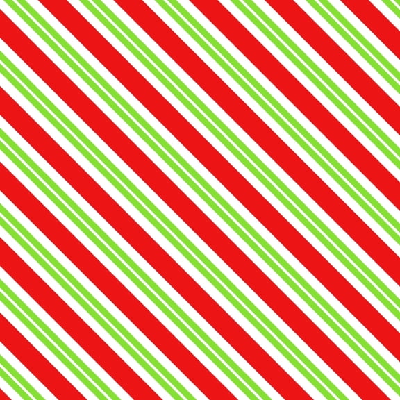 Red, White & Green Christmas Candy Cane Pattern Edible Icing Image Cake Topper, by Tnct.