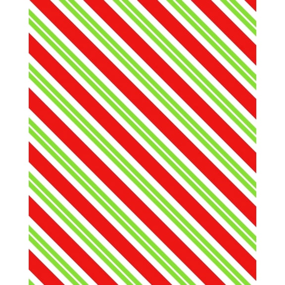 TNCT Red, White & Green Christmas Candy Cane Pattern Edible Image Chocolate Transfer Sheet, Multicolor