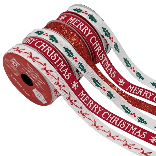 Red/White/Green Christmas Ribbon Set, 0.62