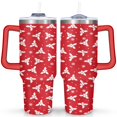 thumbnail image 1 of Red White Holly Snowflakes 40 Oz Tumbler with Handle Lid and Straw Stainless Steel Double Walled Vacuum Insulated Cup Merry Christmas Gifts Tumbler for Women Men Friends Outdoor Indoor, 1 of 5