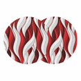 thumbnail image 1 of Red White Moire Round 13 Inch Placemats Set of 2, Modern Abstract Art HeatResistant Non Slip Place Mats for Dining Table, Wipeable Braided Kitchen Table Mats for Housewarming, 1 of 9
