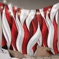 thumbnail image 1 of Red White Moire Tapestry for Bedroom Wall Hanging Tapestry, Modern Abstract Art Ceiling Backdrop Tapestries Poster Blanket Wall Decor for Teens Room Living Room Dorm 59" x 79", 1 of 8