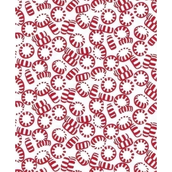 Red & White Peppermint Candy Christmas Pattern Edible Icing Image Cake Topper, by Tnct.
