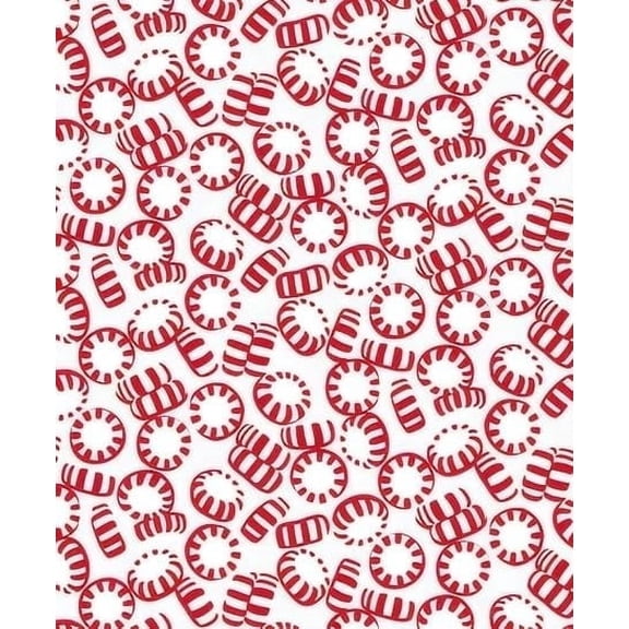 TNCT Red & White Peppermint Candy Christmas Pattern Edible Image Chocolate Transfer Sheet, Multicolor
