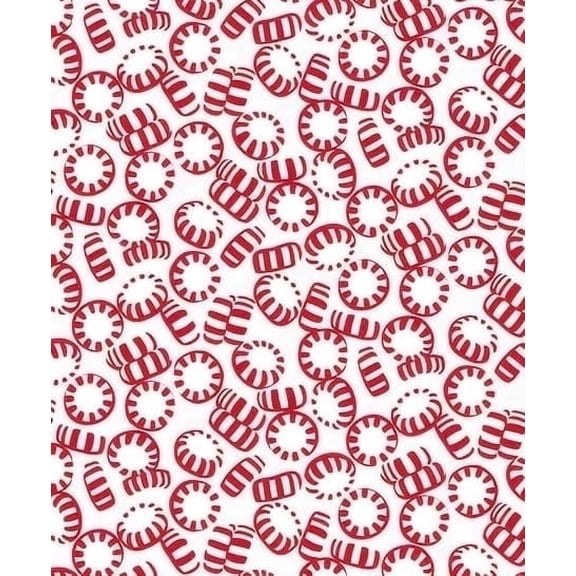 Red & White Peppermint Christmas Candy Pattern Edible Icing Image Cake Topper, by Tnct.