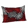 thumbnail image 1 of Red White Pillow Covers Queen, Abstract Black Chrysanthemum Flower Floral Soft Brushed Microfiber Breathable Throw Pillow Covers, Pillowcase with Zipper for Couch Sofa Bedroom Living Room 20"x30", 1 of 9