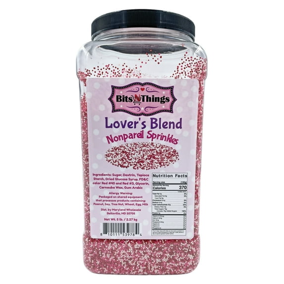 Red, White & Pink Nonpareil Sprinkles | Lover's Blend | Topping & Decoration | 5 lb. Bulk Container