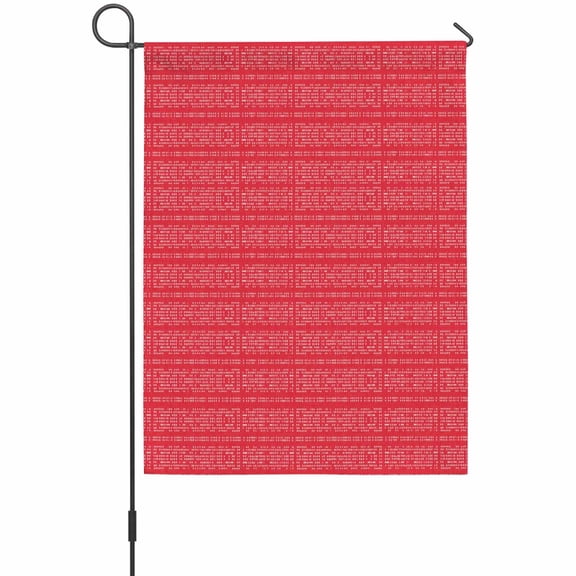 Red White Pixels Garden Flag 12 x 18 Inches, Modern Contemporary Abstract Boho Weather Proof Outdoor Patio Flags Double Sided Small Garden Decoration for Yard Outside Home