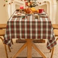 thumbnail image 1 of Red White Plaid Christmas Tablecloth 60x120, Tartan Table Cloth Decorations, Winter Holiday Tablecloths for Rectangle Tables Parties Dining Farmhouse Kitchen Decor, 1 of 1