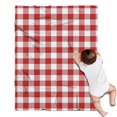 thumbnail image 1 of Red and White Plaid Pattern Blanket,Comfortable Soft Flannel Throw Blanket,All Season,Warm Lightweight Blankets for Sofa Bed Couch Living Room Chair,30"x40", 1 of 4