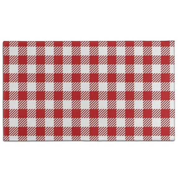 Red and White Plaid Pattern Door Rugs,Washable Non Slip Door Mats Indoor,Decorative Door Mats,Entry Mat Indoor for Entrance,Bedroom,Kitchen,Bathroom,17"x30"