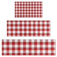 thumbnail image 1 of Red and White Plaid Pattern Kitchen Rugs Sets Of 3,Kitchen Runner Rugs Non Skid Washable,Decorative Kitchen Floor Mats for Kitchen,Sink,Laundry,17"x30"+ 17"x47" + 17"x59", 1 of 6