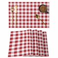 thumbnail image 1 of Red White Plaid Placemats Set of 4 Buffalo Check Geometric Place Mats Table Mats Kitchen Dining Home Outdoor Party Table Decoration, 1 of 9