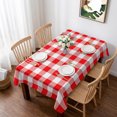 thumbnail image 1 of Red White Plaid Table Cloth Waterproof Tablecloths, Modern Farmhouse Buffalo Check Gingham Tablecloth Dining Table Cover for Kitchen Party Tabletop Outdoor, Rectangle Tablecloth 52x70 Inch, 1 of 9
