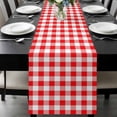 thumbnail image 1 of Red White Plaid Table Runner 72 Inches Long, Modern Farmhouse Buffalo Check Gingham Kitchen Coffee Dining Table Decoration for Home Party Birthday Wedding Home Decor 16x72 Inches, 1 of 8