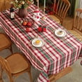 thumbnail image 1 of Red and White Plaid Tablecloth,Rectangle Xmas Metallic Fabric Table Cloth Wrinkle Resistant Heavy Weight Polyester Table Cloths for Holiday Kitchen Dinning Tabletop(60" x 84"), 1 of 6