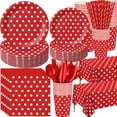 Red White Polka Dot Party Supply Set for 50 Guests, 12.01 x 9.84 x 6.30 ...